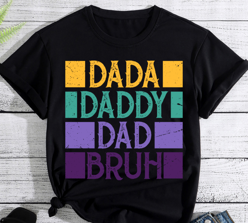 Mens Mens Dada Daddy Dad Bruh Funny Dad T-Shirt-2