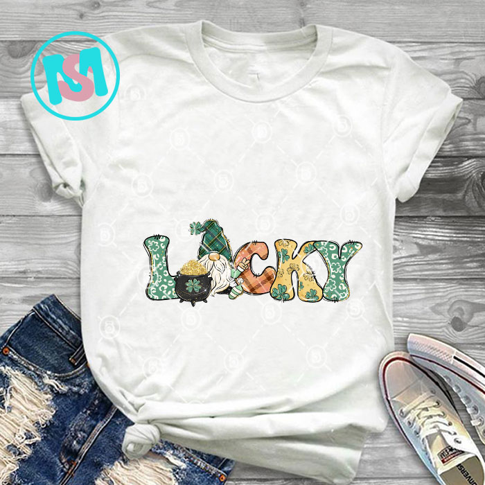 Happy St.Patrick's Day Bundle part 5, Clover, Lucky, Coffee, Gnome