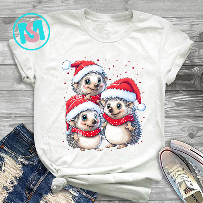 Merry Christmas Animals Squad Bundle, Cows, Rabbit, Cat, Bear, Flamingo, Raccon, Panda, Pig