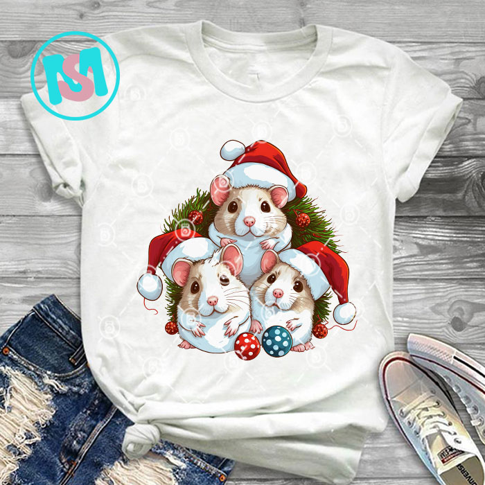 Merry Christmas Animals Squad Bundle, Cows, Rabbit, Cat, Bear, Flamingo, Raccon, Panda, Pig