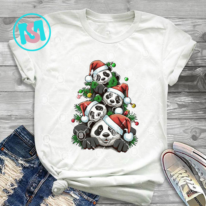 Merry Christmas Animals Squad Bundle, Cows, Rabbit, Cat, Bear, Flamingo, Raccon, Panda, Pig