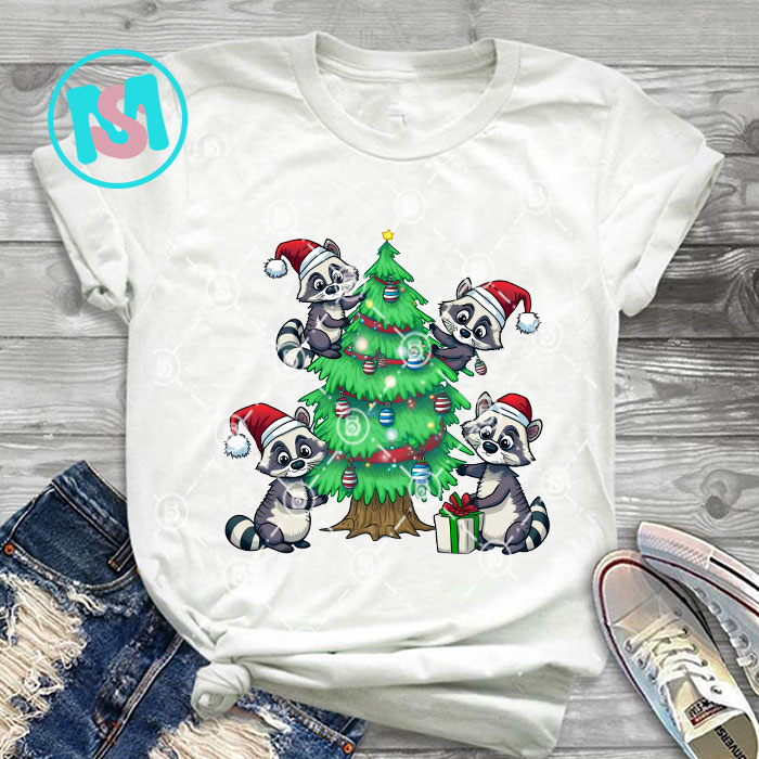 Merry Christmas Animals Squad Bundle, Cows, Rabbit, Cat, Bear, Flamingo, Raccon, Panda, Pig