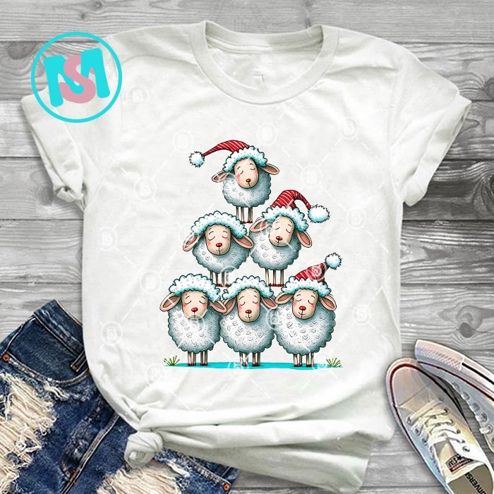 Merry Christmas Animals Squad Bundle, Cows, Rabbit, Cat, Bear, Flamingo, Raccon, Panda, Pig