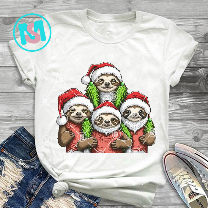 Merry Christmas Animals Squad Bundle, Cows, Rabbit, Cat, Bear, Flamingo, Raccon, Panda, Pig