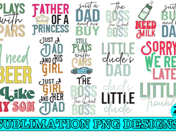 Daddy and me sublimation bundle-2 t shirt vector illustration