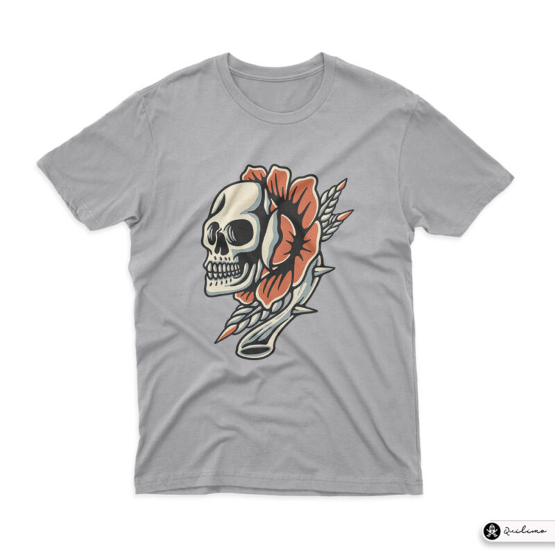 Life and Death IV - Botanical Skull Shirt