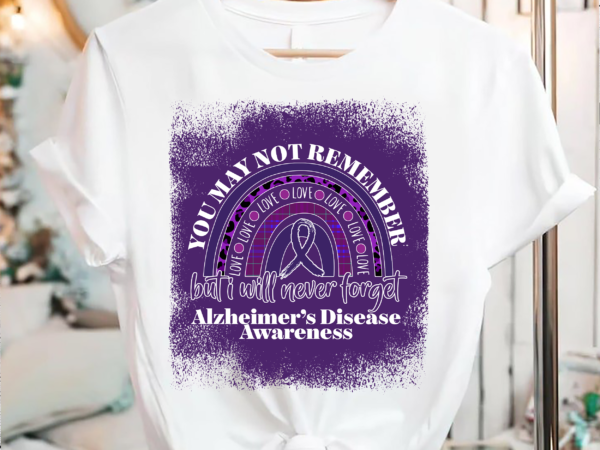 Rd alzheimer’s disease awareness rainbow ribbon purple shirt t shirt design online