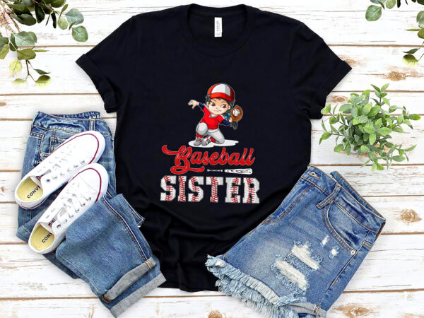 Rd baseball sister cute baseball gift for sisters children kids t-shirt