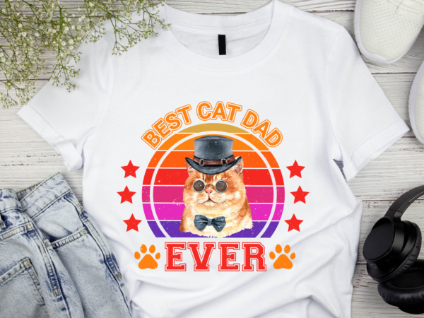 Rd best cat dad ever shirt, vintage cat lover gift shirt, cat dad shirt, father_s day gift, funny cat shirt, cat owner gift 1