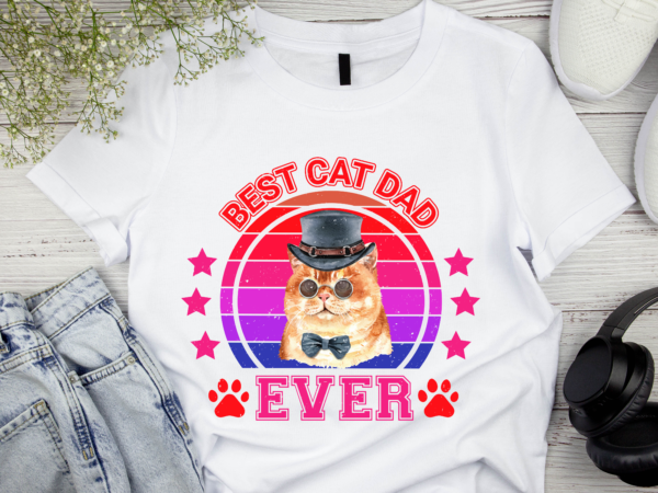 Rd best cat dad ever shirt, vintage cat lover gift shirt, cat dad shirt, father_s day gift, funny cat shirt, cat owner gift-3