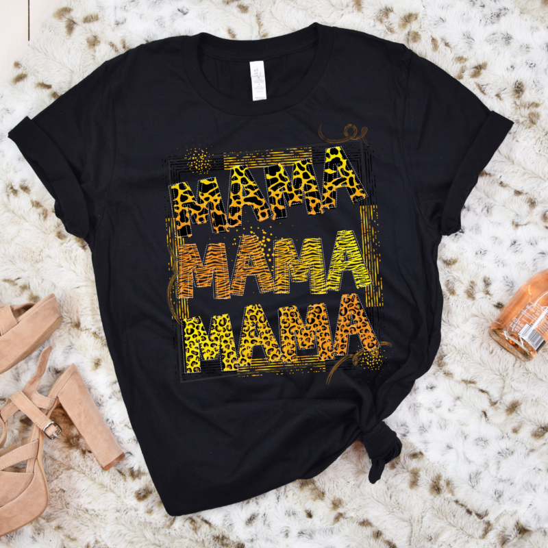 RD Boho Mama Mini, Matching Designs, Retro Mama Mini Leopard, Leopard Print Mama Design