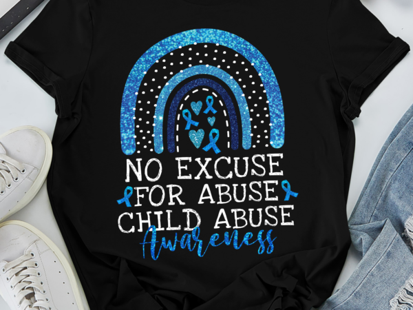 Rd child abuse prevention awareness leopard rainbow blue ribbon t-shirt