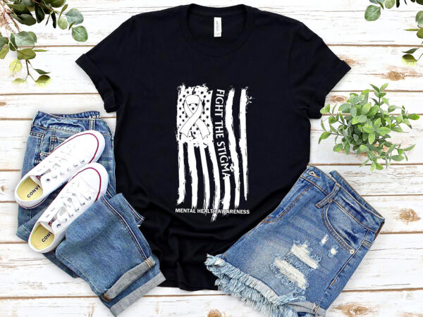 Rd fight the stigma mental health awareness tshirt, america flag mental health matter shirt