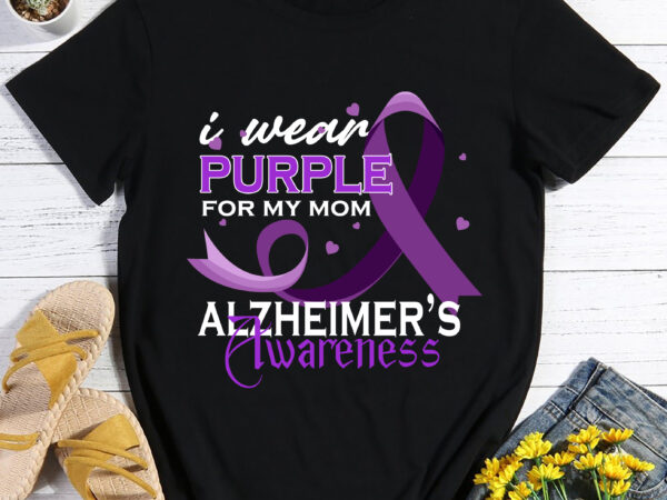 Rd i wear purple for my mom alzheimer’s disease awareness gift t shirt design online