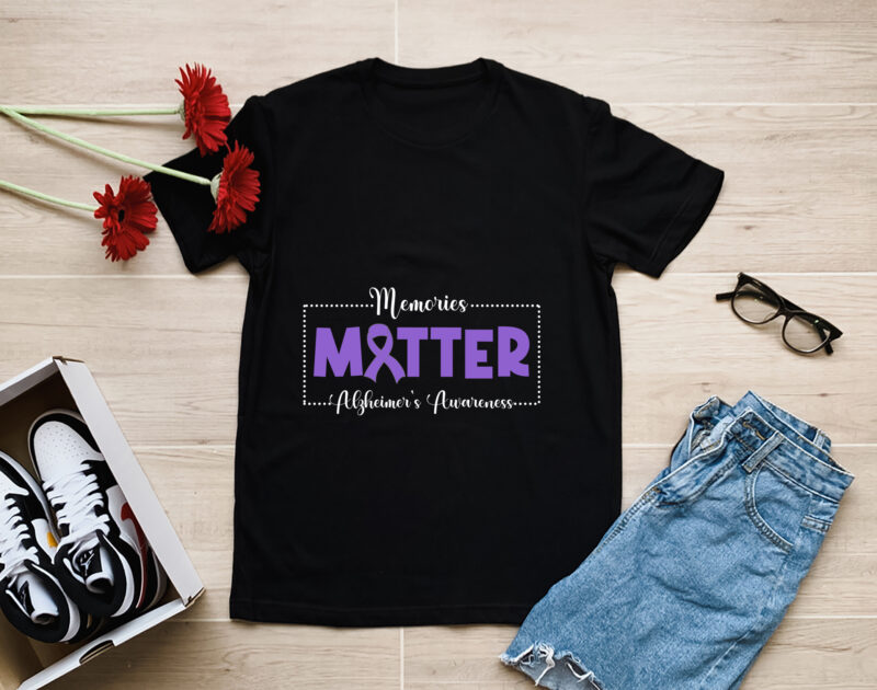 RD Memories Matter Alzheimer_s Awareness, Alzheimers Day, Purple Ribbon, Support Squad Gift Shirt