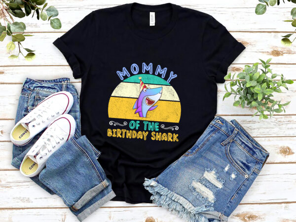 Rd mommy of the shark birthday mom matching family t-shirt