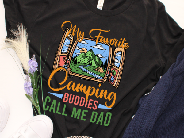 Rd my favorite camping buddies call me dad vintage fathers day t-shirt