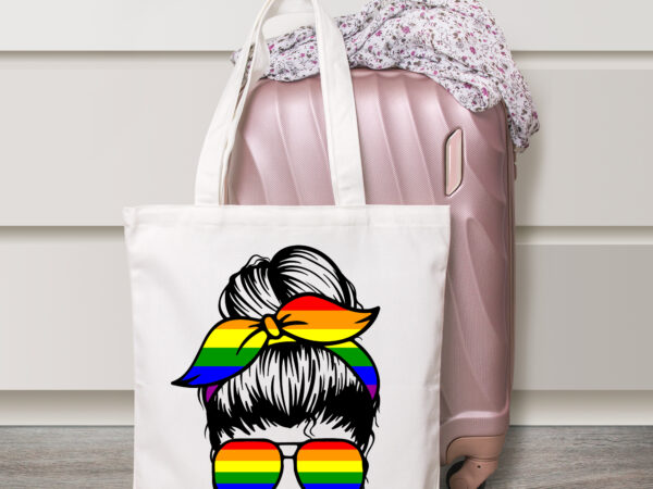 Rd proud mom , lgbt mom, proud lgbt mom, gay lesbian bisexual trans flag, lgbtq flag messy bun, pride ally t shirt design online