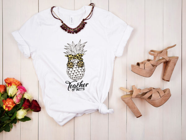 Rd teacher of dutty shirt, leopard pineapple sunglasses shirt, gift for teacher life, last day of school t shirt design online