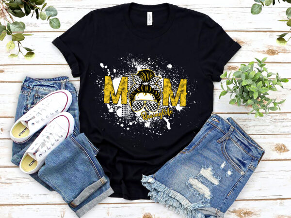 Rd-womens-race-track-racing-mom-messy-bun-shirt t shirt design online