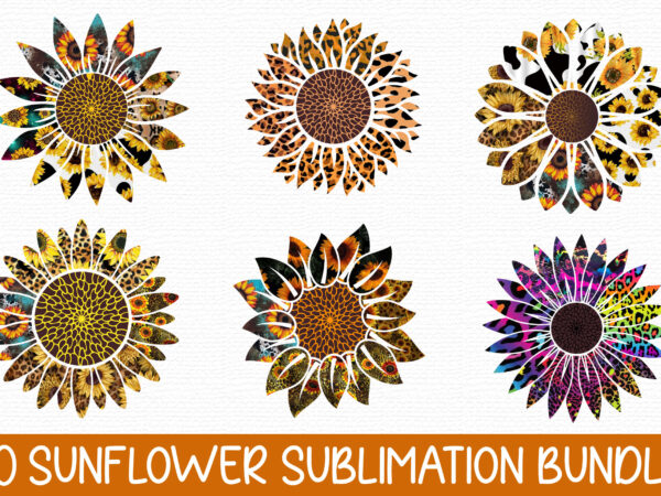 Sunflower sublimation bundle t shirt template vector