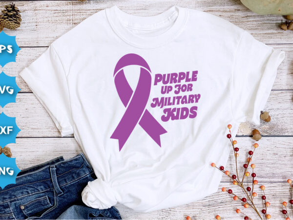 Purple up for military kids, purple up for military kids dandelion flower vector cancer awareness month of the military child typography t-shirt design veterans shirt