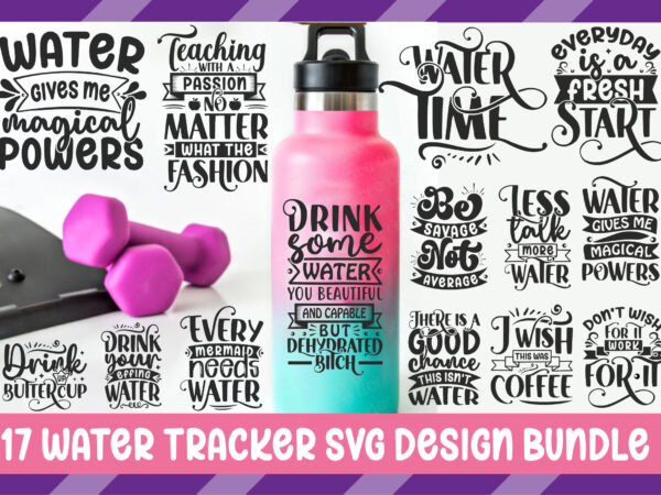 Water tracker svg design bundle