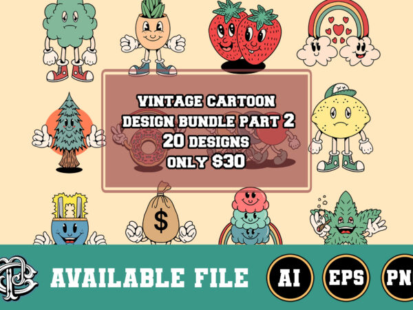 Vintage cartoon design bundle part 2