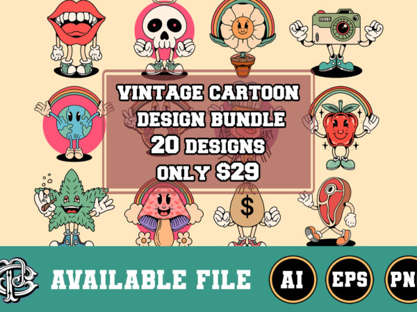 Vintage cartoon design bundle part 1