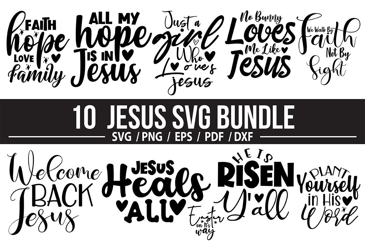 10 Jesus SVG Bundle, Christian SVG, - Buy t-shirt designs