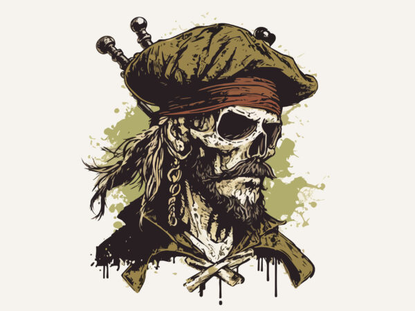 Skull pirate rum vector illustration