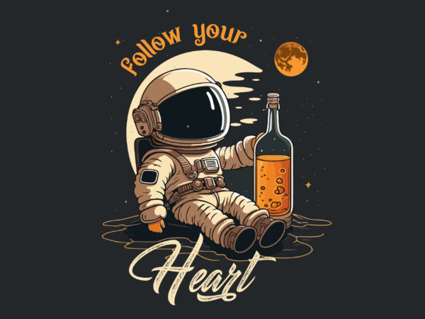 Astronaut vector follow your heart