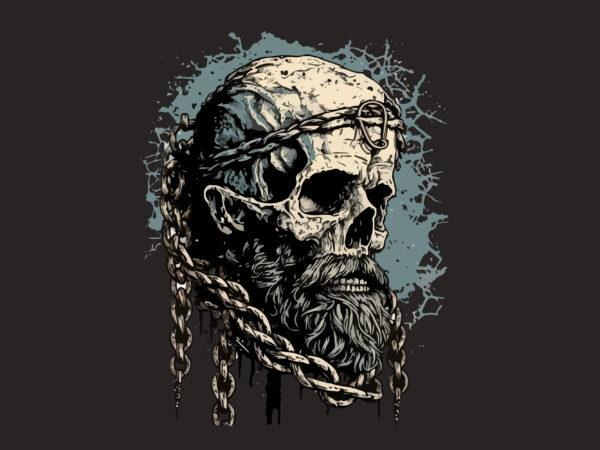 Skull viking vector illustrtion for t-shirt