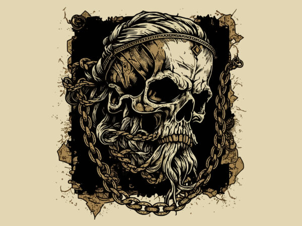 Skull viking vector illustrtion for t-shirt