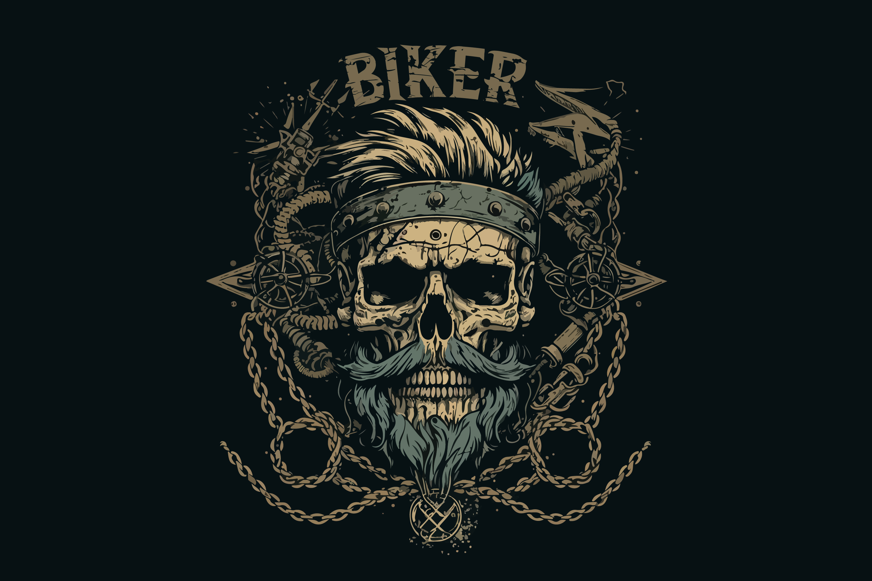 biker logo skull