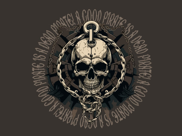 Skull pirate vector illustration for t-shirt