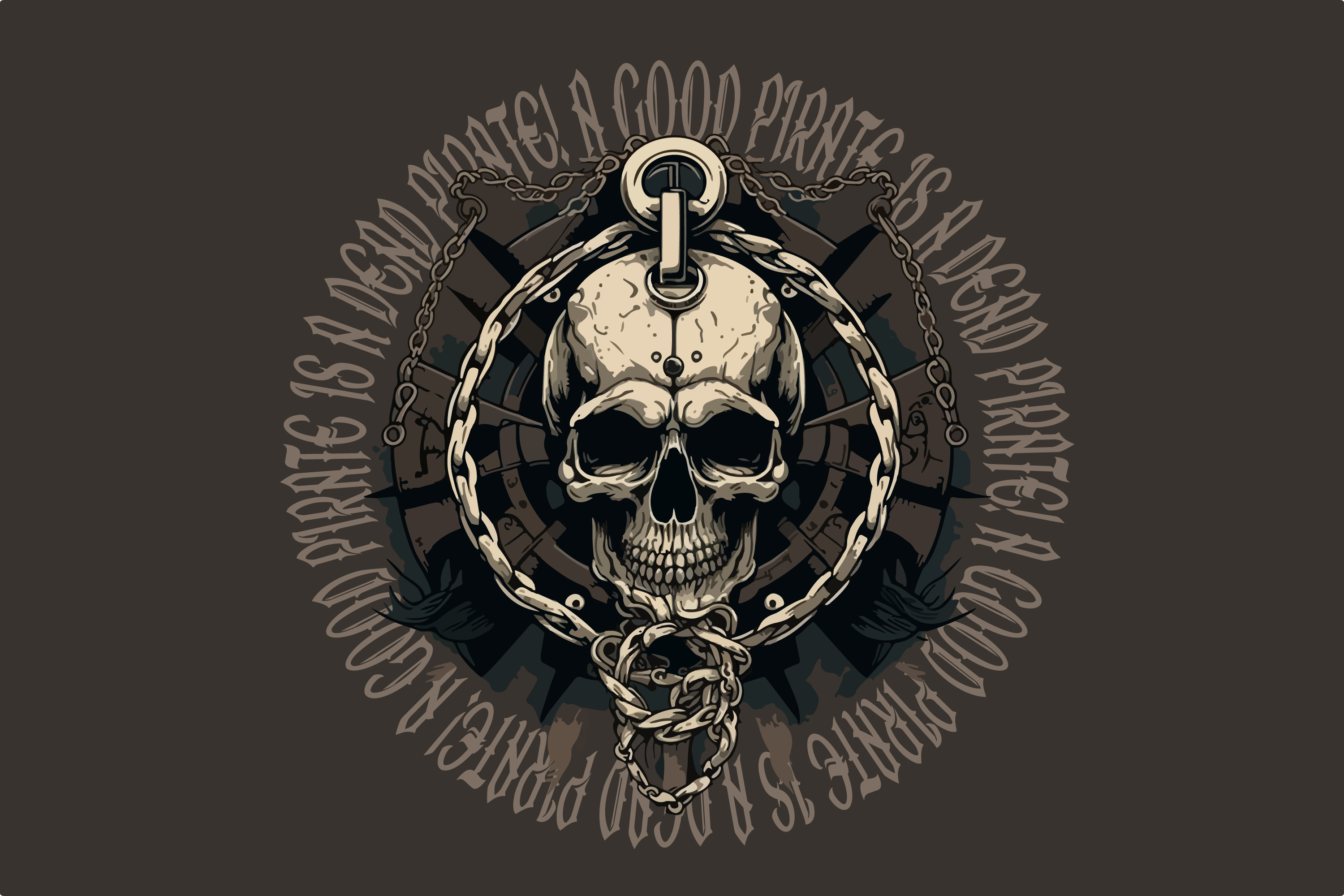 Pirate Skeleton T-shirt Design Vector Download