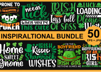 Happy St Patrick’s Day Shirt bundle Print Template, Lucky Charms, Irish, everyone has a little luck Typography Design