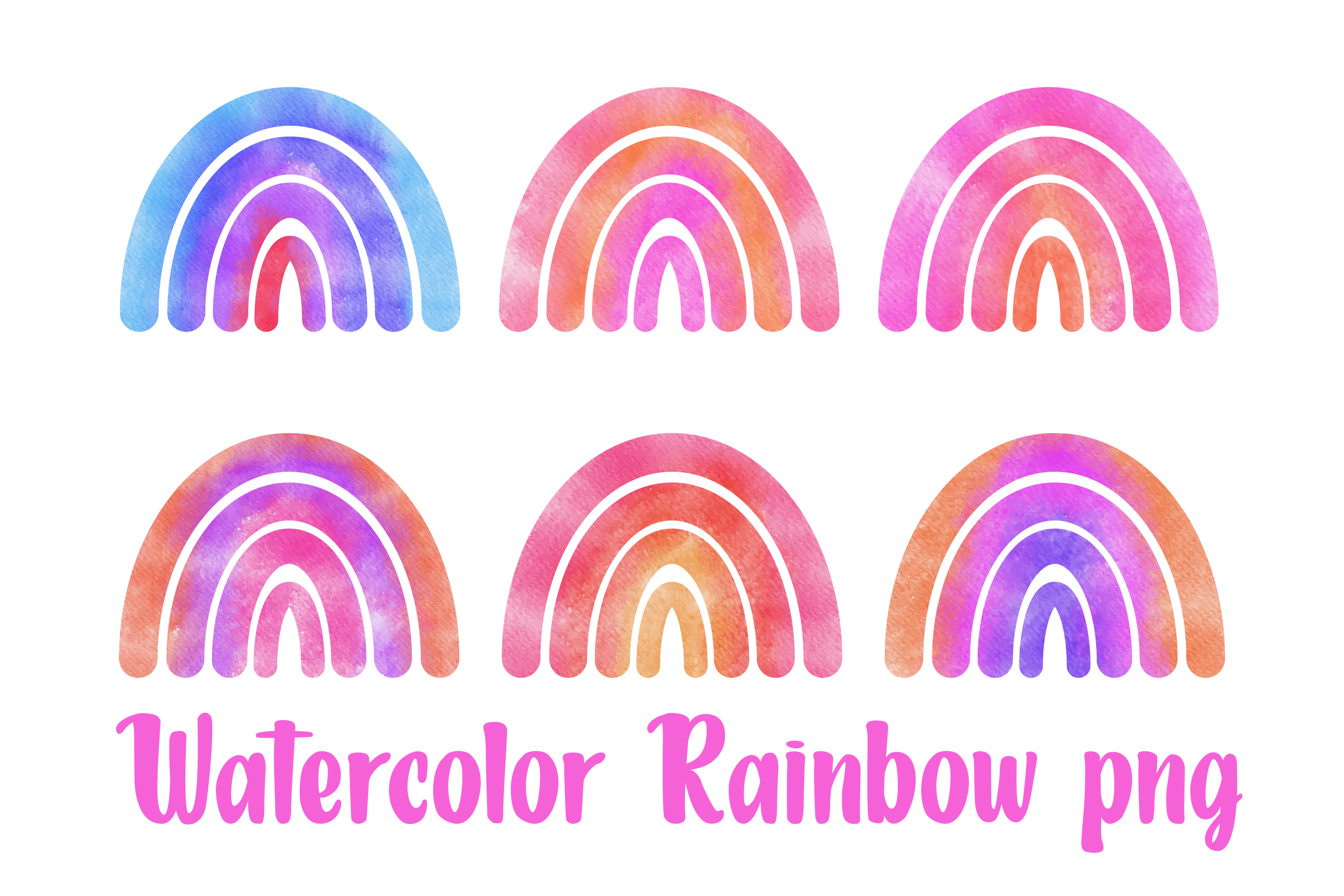 Watercolor Pink Rainbow Clipart Leopard Print Rainbow Png, Baby