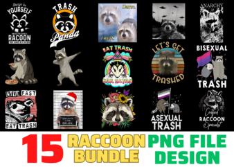 15 Raccoon Shirt Designs Bundle For Commercial Use, Raccoon T-shirt, Raccoon png file, Raccoon digital file, Raccoon gift, Raccoon download, Raccoon design