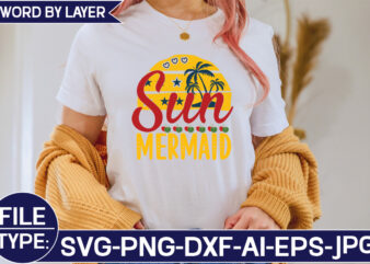 Sun Mermaid SVG Cut File t shirt template vector