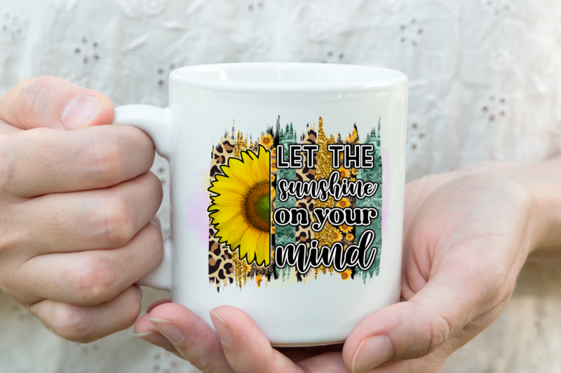 Let the sunshine on your mind , sunflower png design