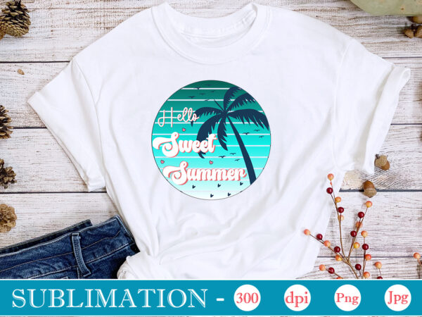 Hello sweet summer sublimation,summer sublimation bundle, hello summer, beach life png, vibes peace, png designs, summer png, sublimation file, beach bundle, love summer,summer sublimation bundle, hello summer, beach life png,