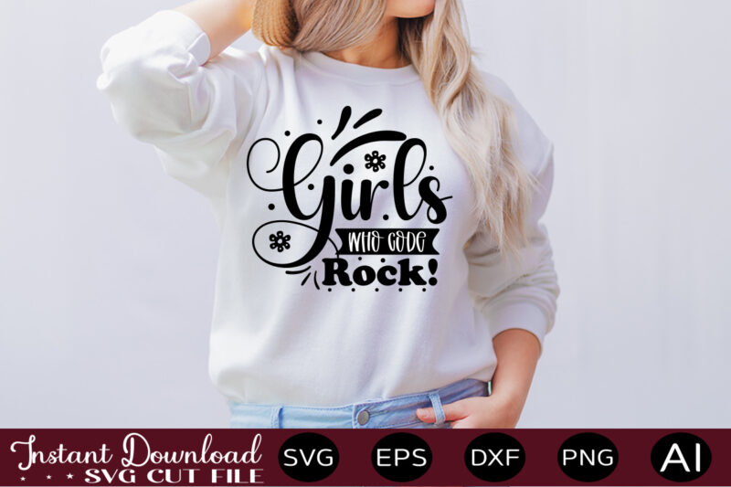 Girls Who Code Rock! t shirt design,science svg bundle, science svg water bottle tracker, science matters svg, science teacher svg, funny science svg bundles, atom svg ,Science SVG bundle, Science