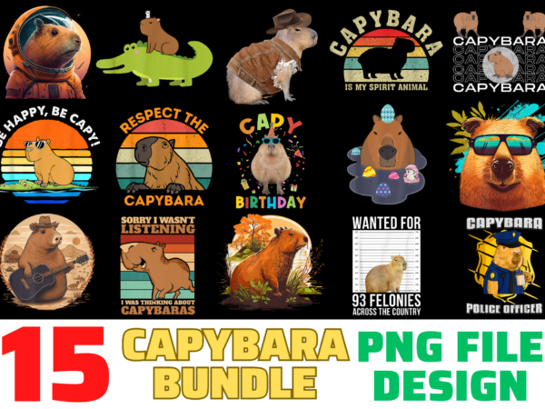 15 capybara shirt designs bundle for commercial use, capybara t-shirt, capybara png file, capybara digital file, capybara gift, capybara download, capybara design