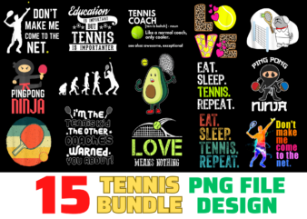15 Tennis Shirt Designs Bundle For Commercial Use, Tennis T-shirt, Tennis png file, Tennis digital file, Tennis gift, Tennis download, Tennis design