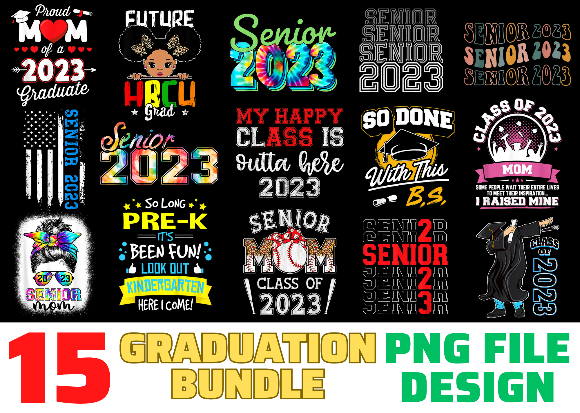 15 Graduation shirt Designs Bundle For Commercial Use, Graduation T ...