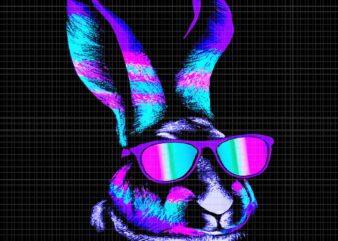 Hip Colorful Easter Bunny With Sunglasses Png, Colorful Easter Png, Colorful Bunny Png, Easter Day Png graphic t shirt