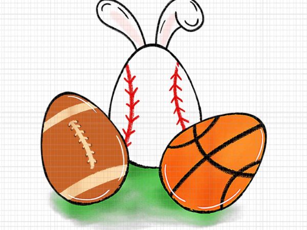 Easter baseball basketball football bunnies rabbit png, easter baseball png, bunny baseball png, easter football png vector clipart