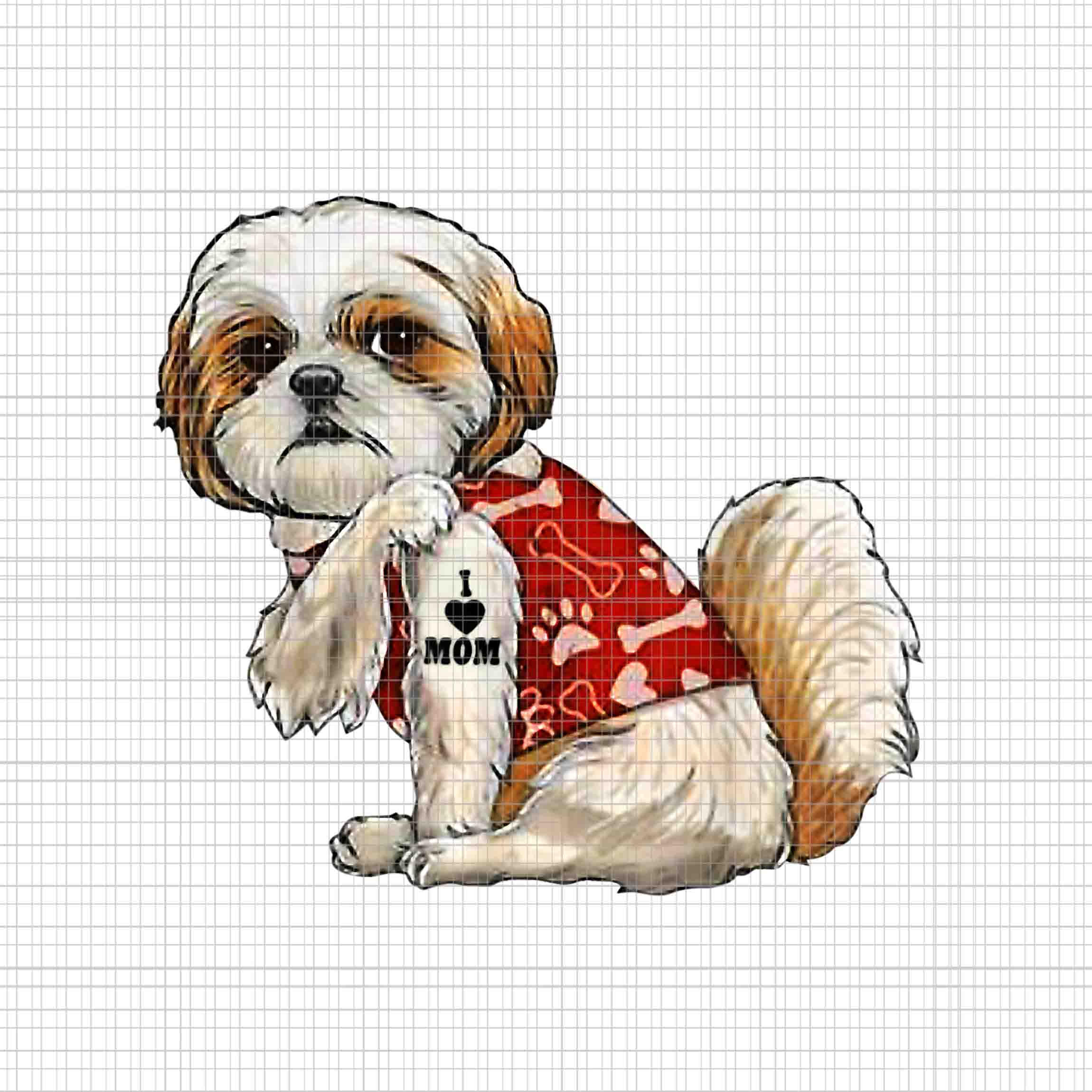 I Love Mom Tattoo Shih Tzu Mom Png Funny Mother s Day Png Shih